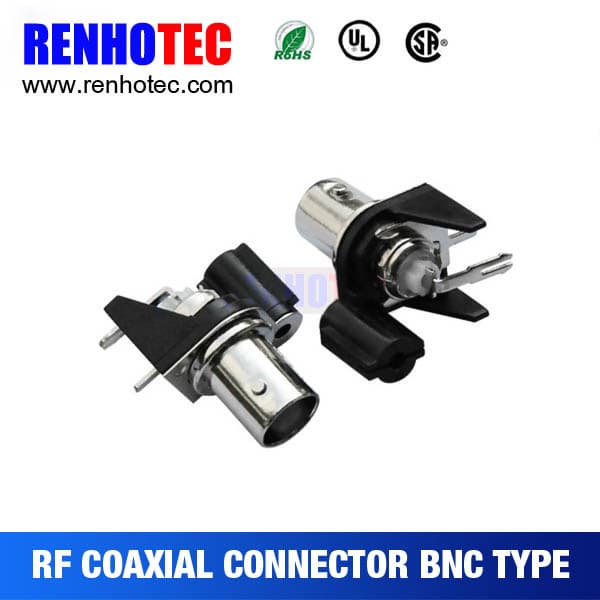 Single female bnc connector with plastic housing